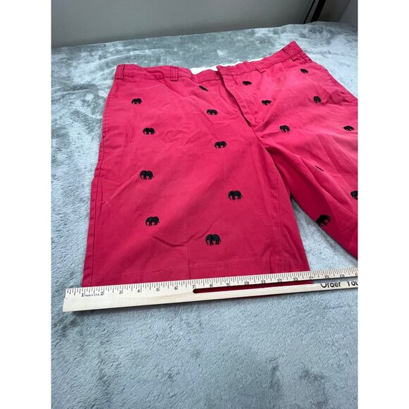 Orvis Mens 42 Red Embroidered Elephant Pattern Short Cotton RN70534 Golf Fishing - Picture 7 of 11